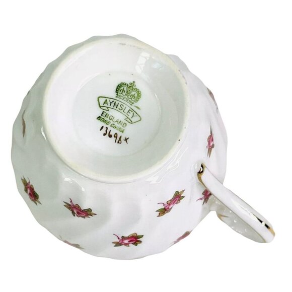 Aynsley Hathaway Teacup and Saucer Rosebud 1960's English Fine Bone China - Picture 4 of 8